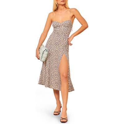 Reformation Juliette High Slit Sundress, White (Nordstrom Exclusive)