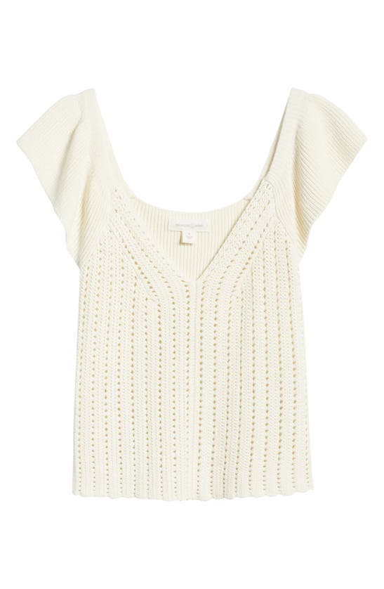 Shop Treasure & Bond Open Stitch Linen Blend Sweater In Ivory Dove
