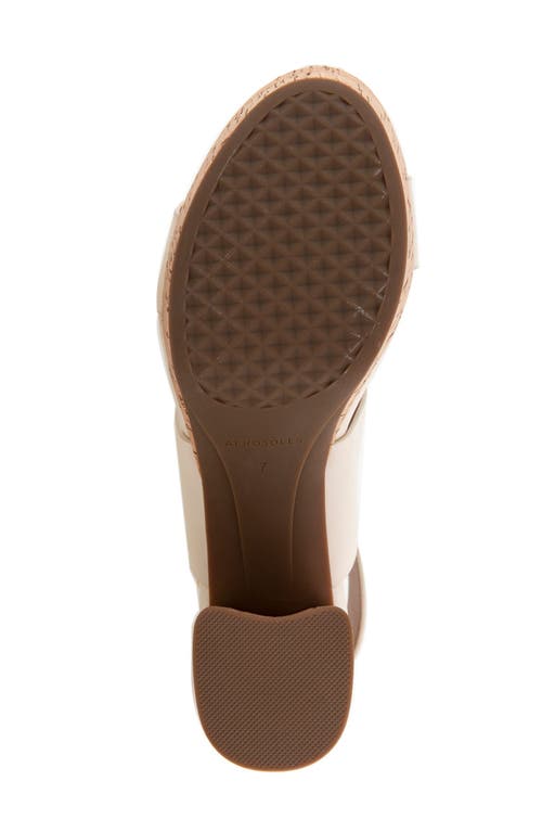 Shop Aerosoles Camera Platform Sandal In Eggnog Leather W/cork