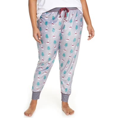 Plus Size Pj Salvage Oh My Velour Pajama Pants, Grey