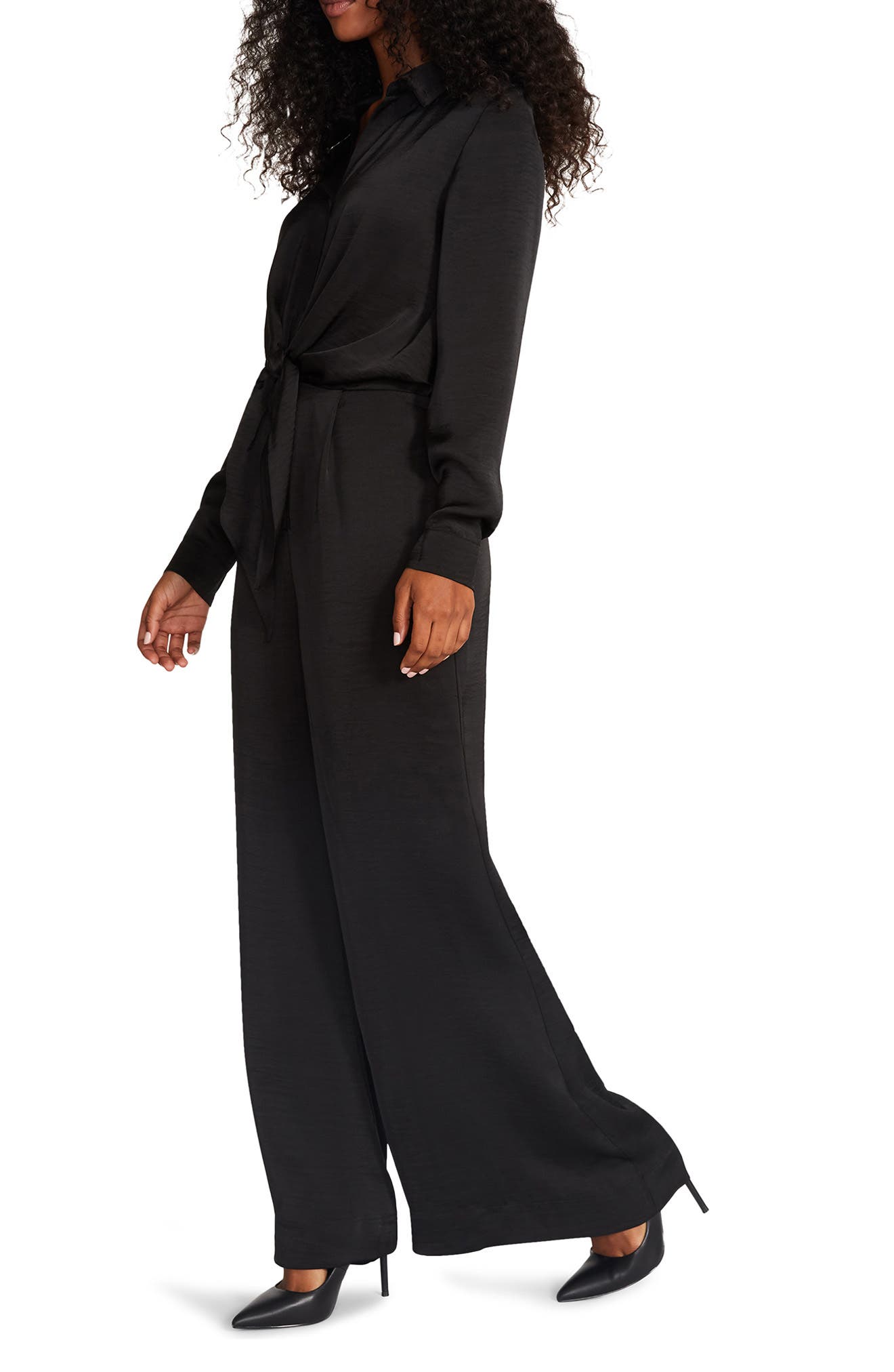 steve madden black jumpsuit