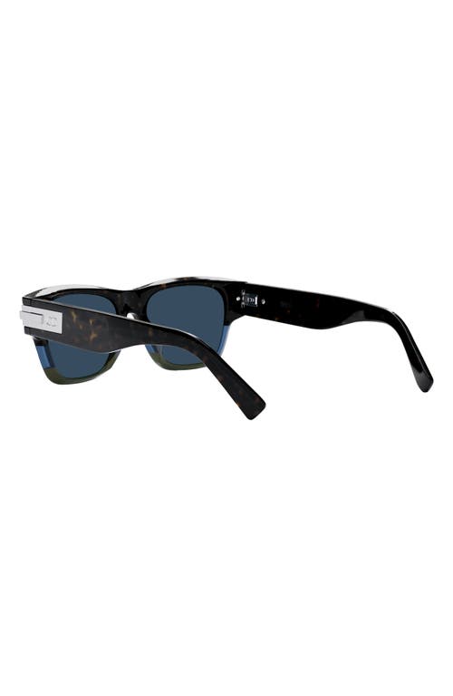 Shop Dior 'blacksuitxl S2u 54mm Square Sunglasses In Dark Havana/blue Mirror