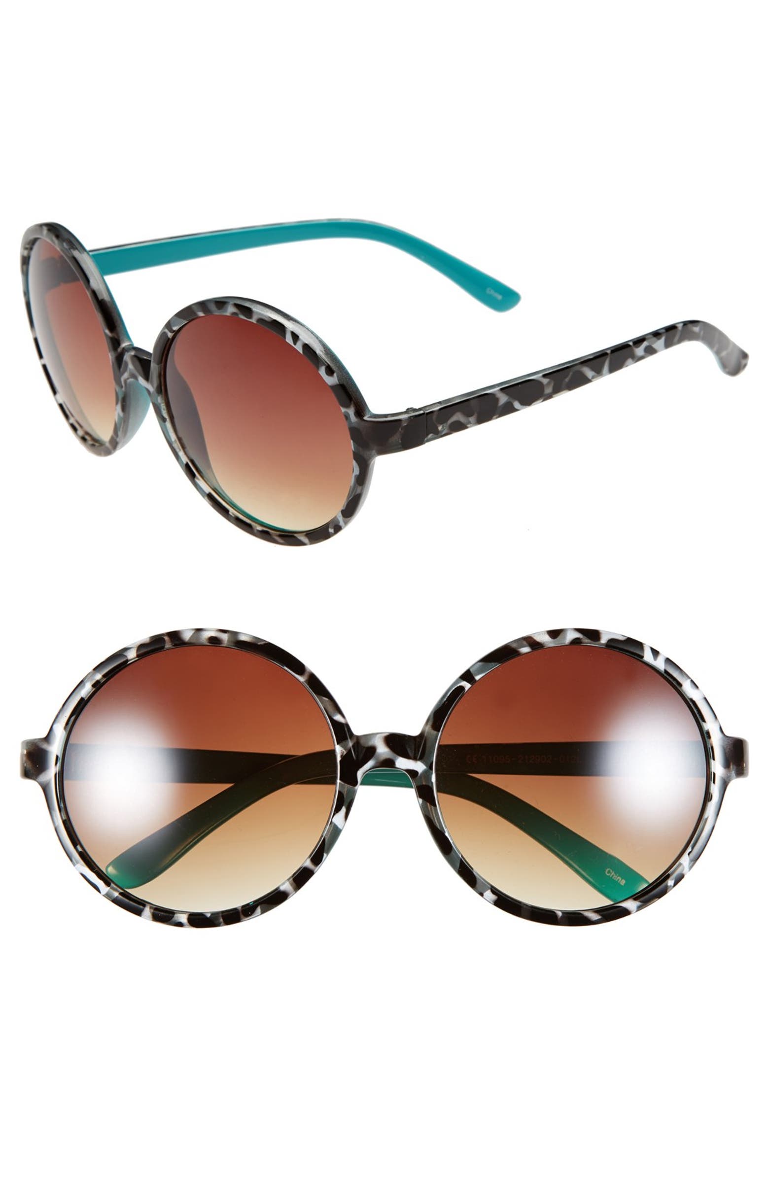 Icon Eyewear 57mm Round Print Sunglasses (Juniors) | Nordstrom