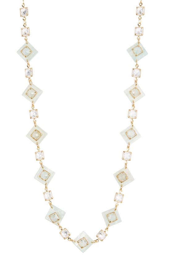 Shop Nakamol Chicago Crystal Link Collar Necklace In Amazonite
