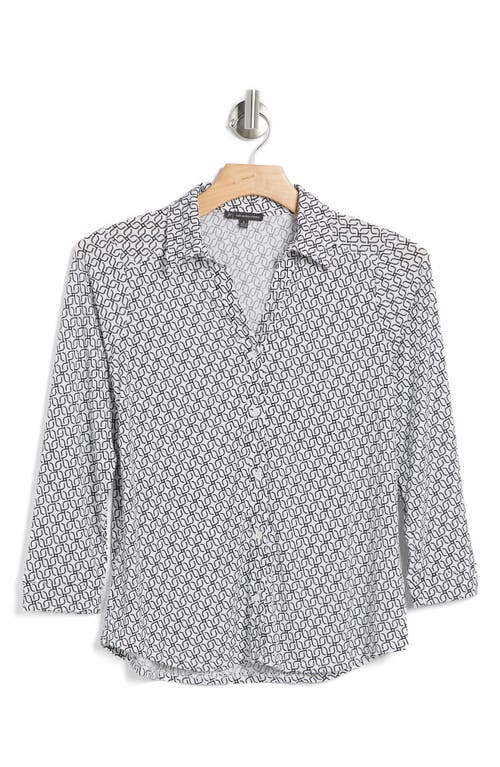 ADRIANNA PAPELL ADRIANNA PAPELL MOSS CREPE BUTTON FRONT SHIRT 