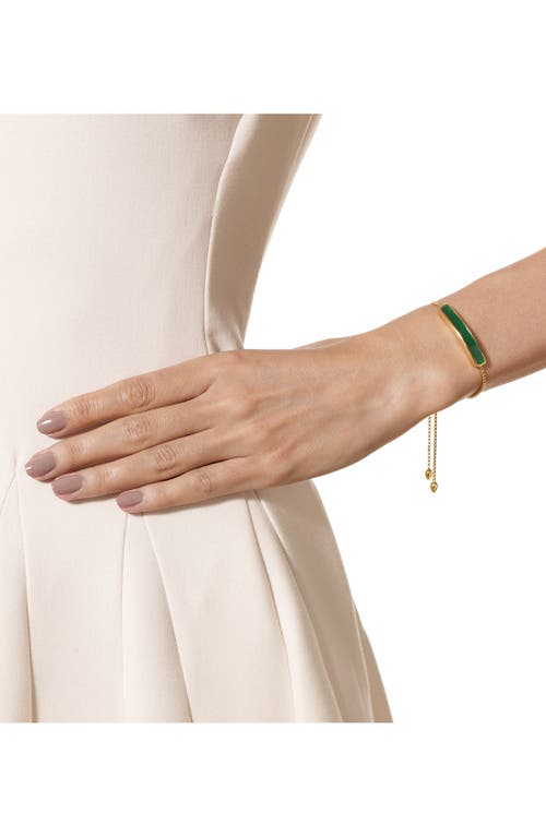 Shop Monica Vinader Baja Stone Bracelet In Yellow Gold/green Onyx