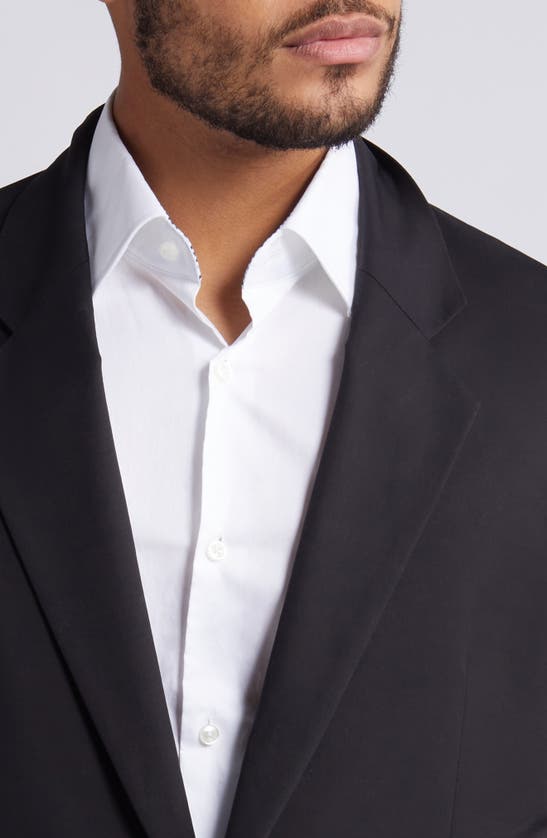 Hugo Boss Key Fred One-button Stretch Cotton Blazer In Black