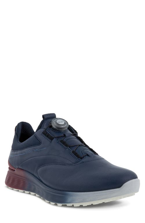 Ecco S-3 Boa Wateproof Golf Shoe In Marine/morillo