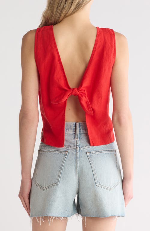 MADEWELL MADEWELL TIE BACK SCOOPNECK LINEN TANK