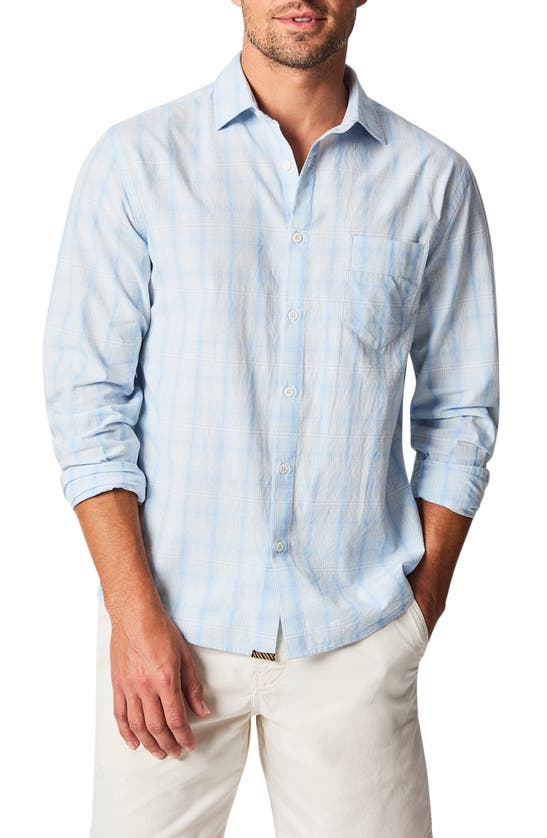 Shop Billy Reid Pickwick Line Plaid Button-up Oxford Shirt In French Blue