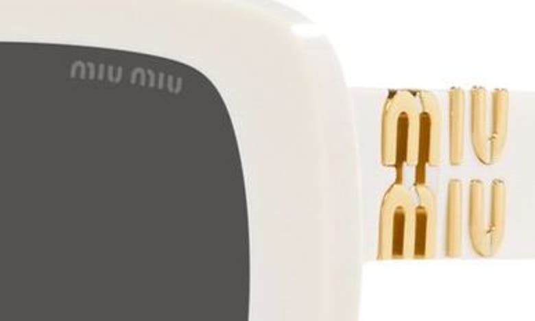 Miu Miu Logo Acetate Square Sunglasses In White