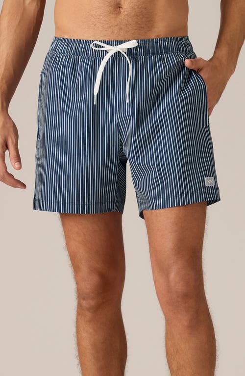 Shop Rhone Rr Swim Trunks In Navy/white/blue Glass Stripe