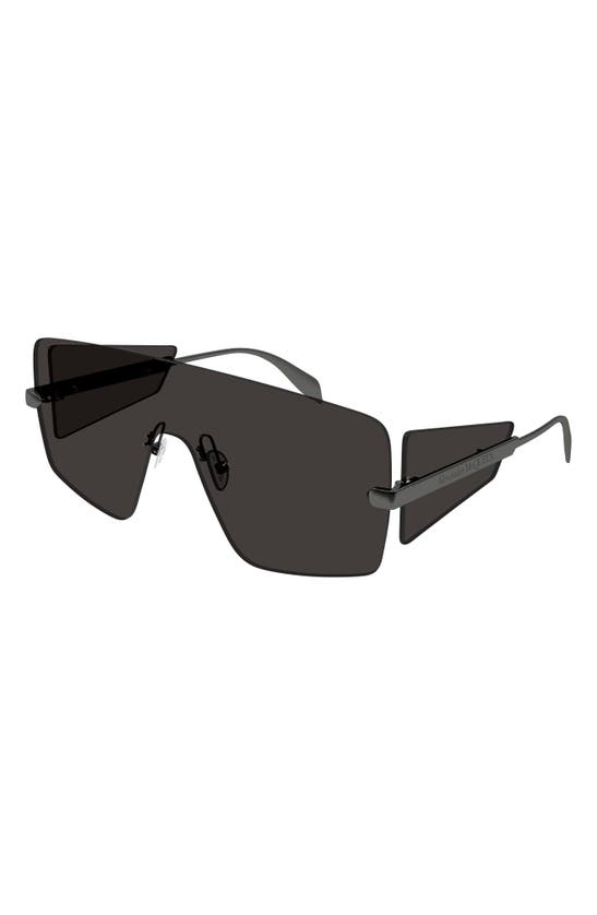 Shop Alexander Mcqueen 99mm Oversize Mask Sunglasses In Ruthenium