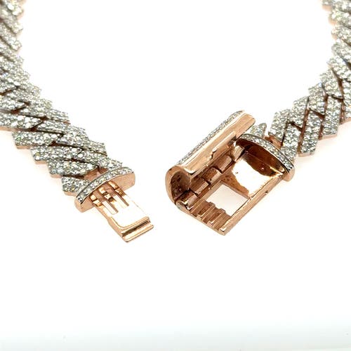 Luvmyjewelry Diamond Link Cuban Bracelet In 14k Rose Gold