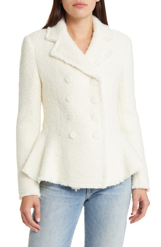 LOVESHACKFANCY MORROW BOUCLÉ PEPLUM JACKET