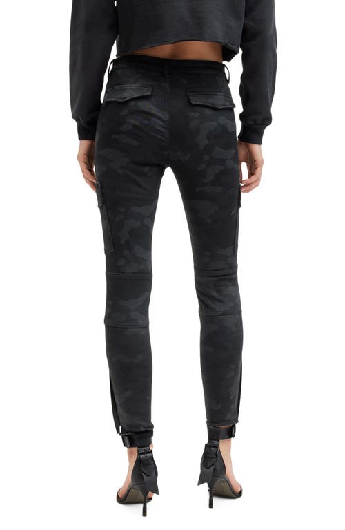 Shop Allsaints Duran Camp Skinny Cargo Pants In Washed Black