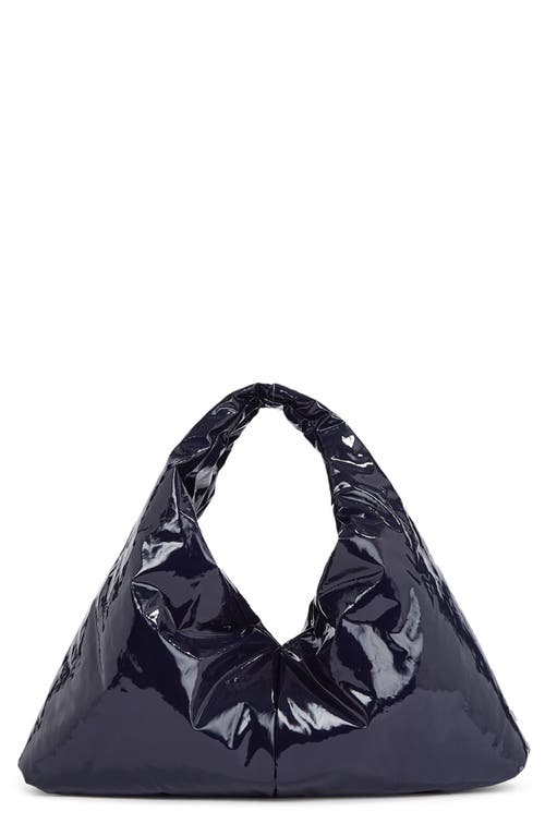 Small Anchor Lacquered Hobo in Navy