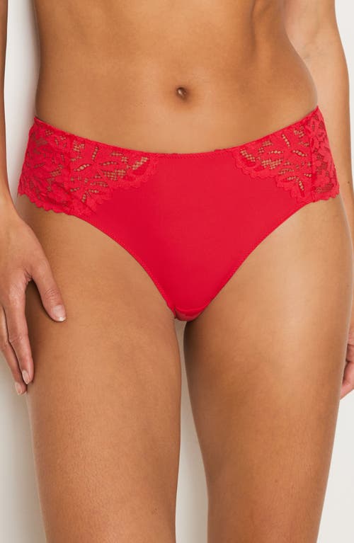 Shop Etam Lengende Lace Trim Panties In Red