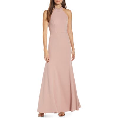 Jenny Yoo Petra Halter Crepe Evening Dress