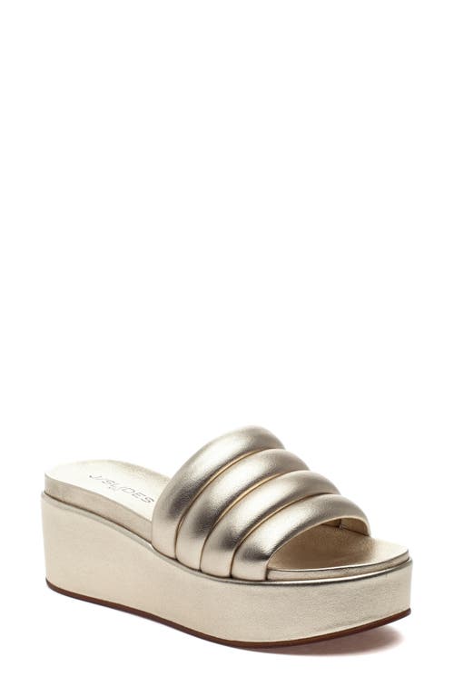 Quirky Platform Sandal in Gold Leather