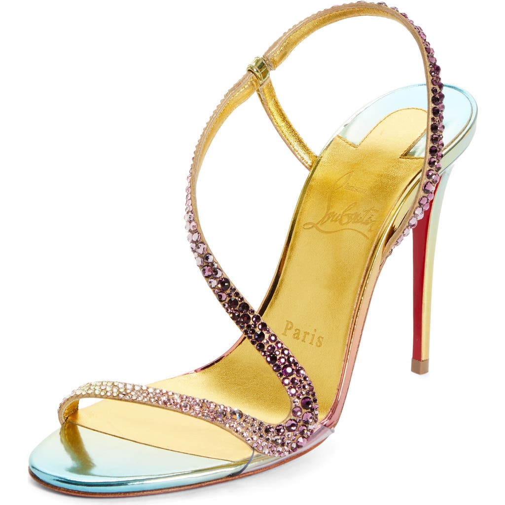 Christian Louboutin Rosalie Iridescent Slingback Sandal In Boreal/multi/lin Gold