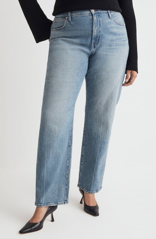 Shop Madewell The '90s Crease Edition Straight Jeans In Rondell Wash