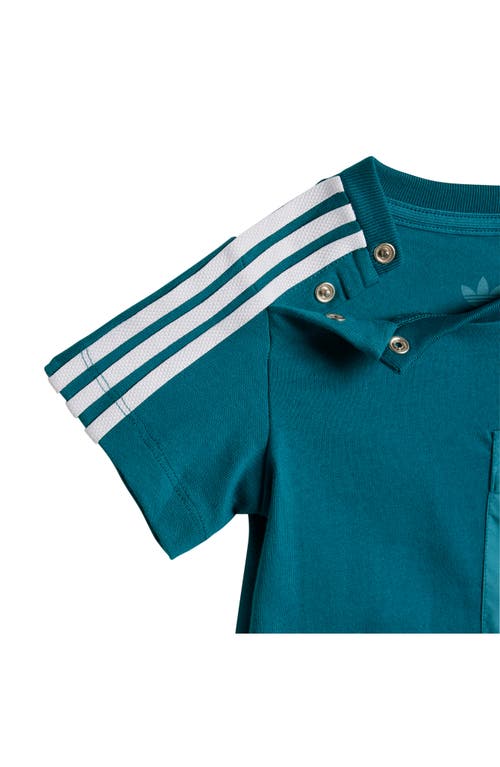 Shop Adidas Originals Adidas Adicolor Newness Pocket T-shirt & Shorts Set In Legacy Teal