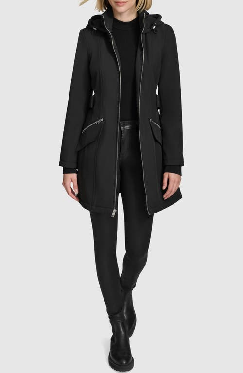 Andrew Marc Quinn Water Resistant Belted Trench Coat In Black