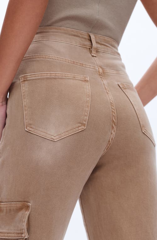 Bayeas High Waist Wide Leg Cargo Jeans In Vintage Khaki