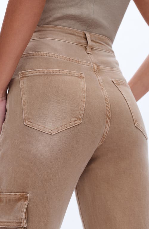 Shop Bayeas High Waist Wide Leg Cargo Jeans In Vintage Khaki