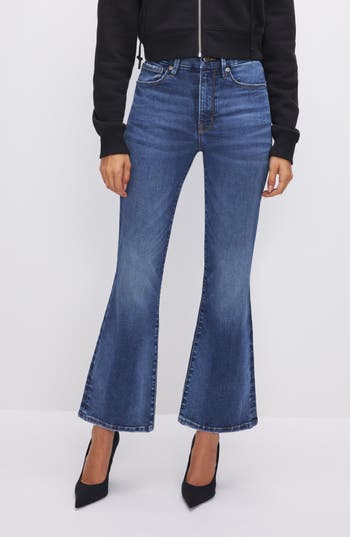Good American Always Fits Good Legs High Waist Crop Bootcut Jeans In Indigo520