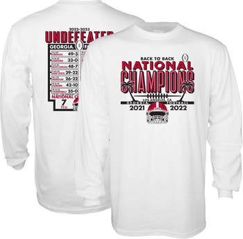 Georgia Bulldogs Fanatics Branded Women's College Football Playoff 2022 National  Champions Schedule V-Neck T-Shirt - Red