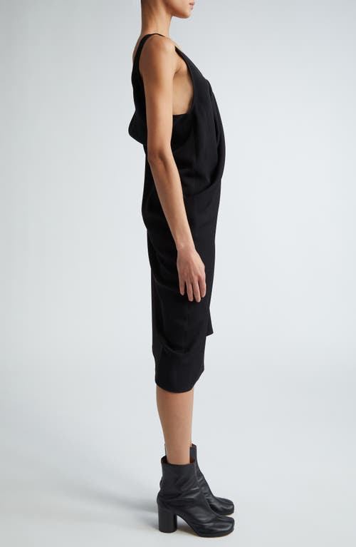 Shop Mm6 Maison Margiela Sleeveless Asymmetric Hem Dress In Black