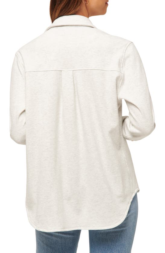 Travis Mathew Cloud Jersey Shacket In Heather Light Grey
