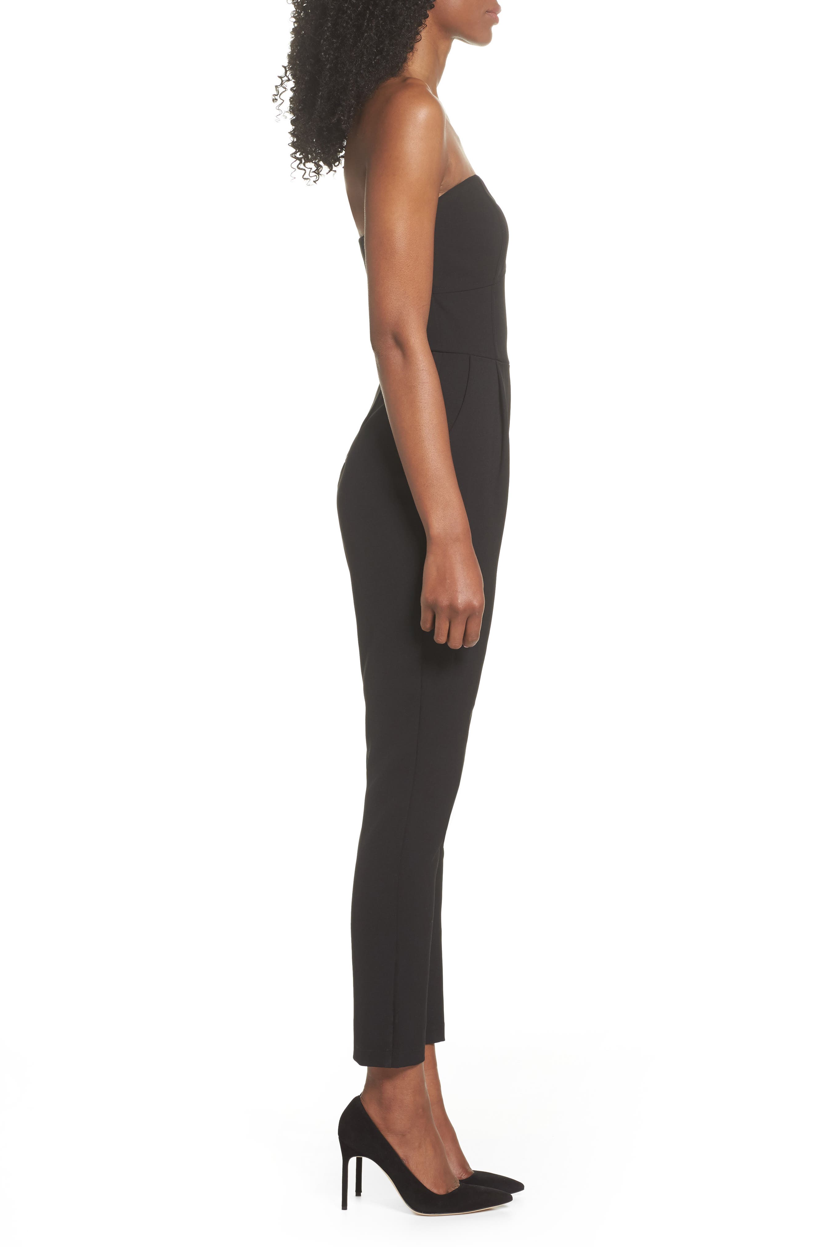 adelyn rae strapless slim leg jumpsuit