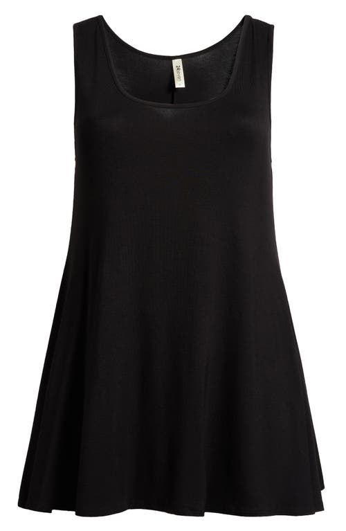 Shop 24seven Comfort Apparel Jersey Tunic Tank In Black