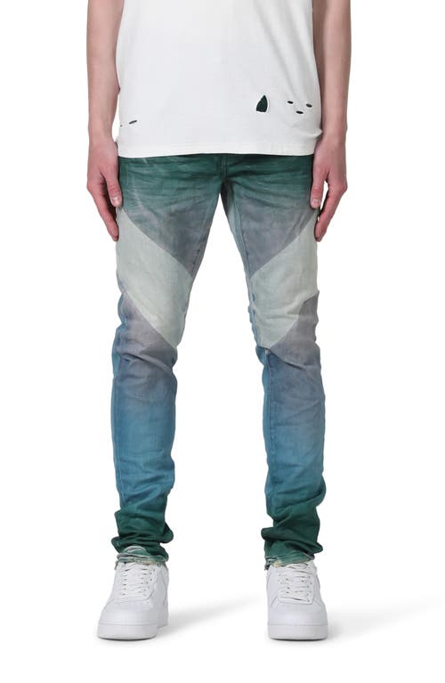 PURPLE BRAND Gradient Skinny Jeans in Light Indigo Multi Dark
