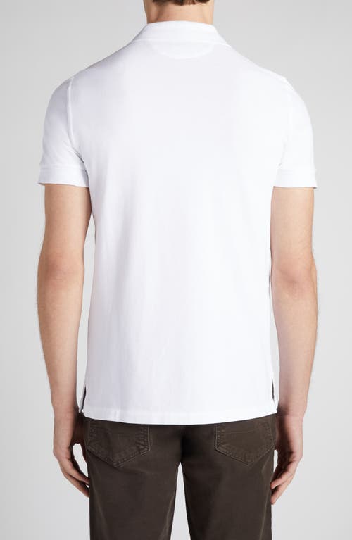 Shop Tom Ford Short Sleeve Cotton Piqué Polo In Aw002 White