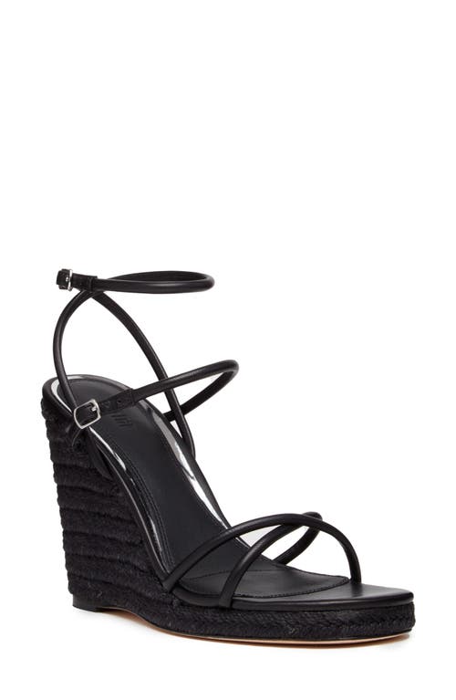 Kerri Ankle Strap Espadrille Platform Wedge Sandal in Black