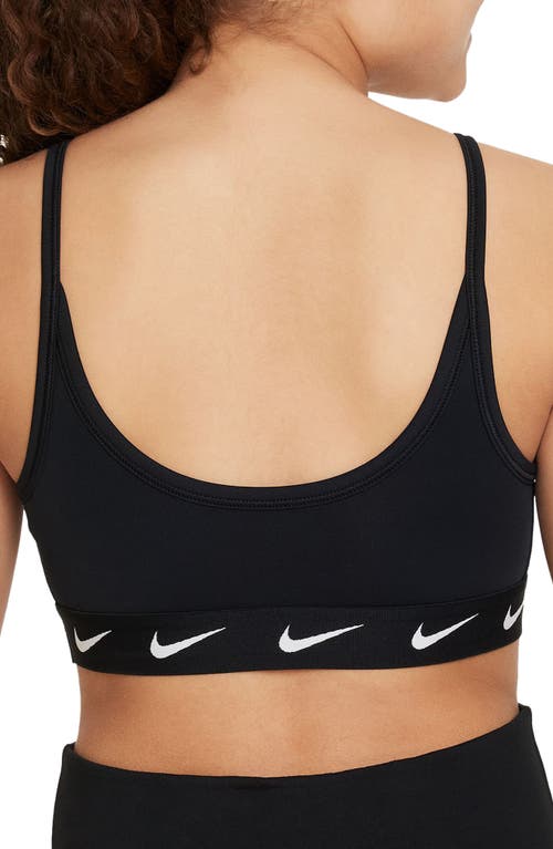 Shop Nike Kids' Dri-fit Sports Bra In Black/white