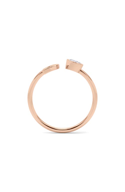 Hautecarat Letter Lab Created Diamond 18k Rose Gold Ring In 18k Rose Gold - D