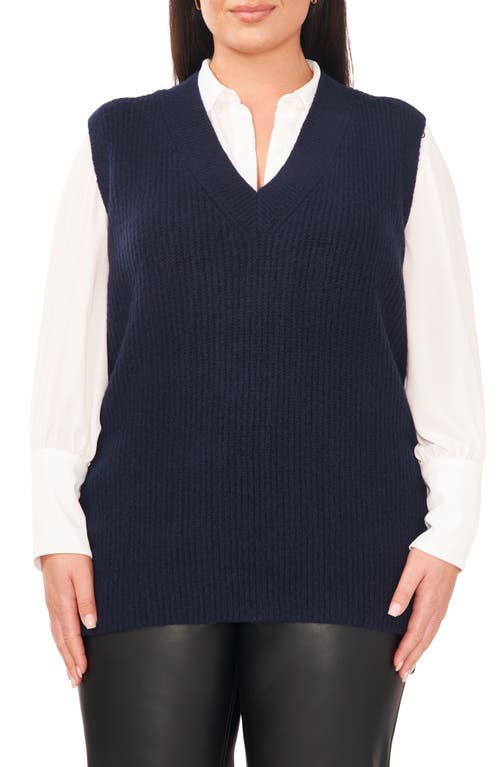 halogen(r) V-neck Sweater Vest in Classic Navy