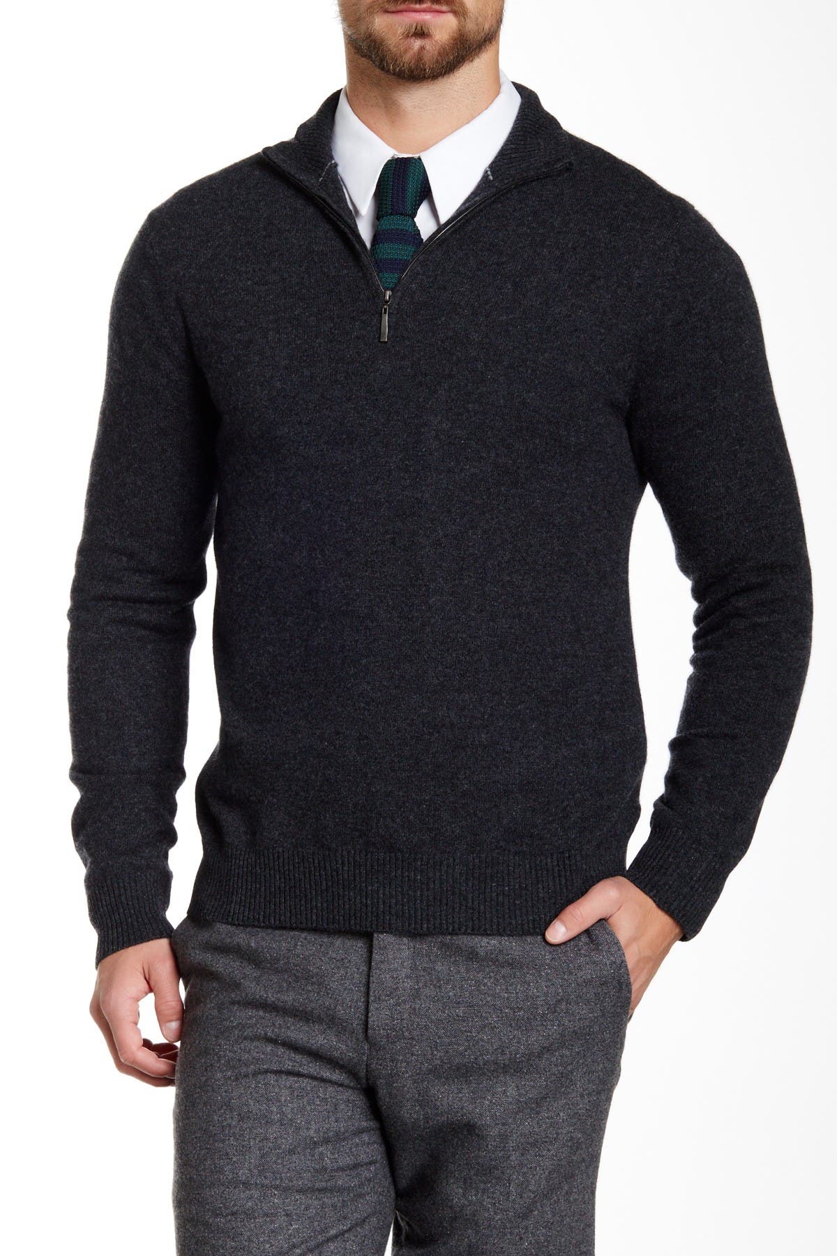 mens black half zip sweater