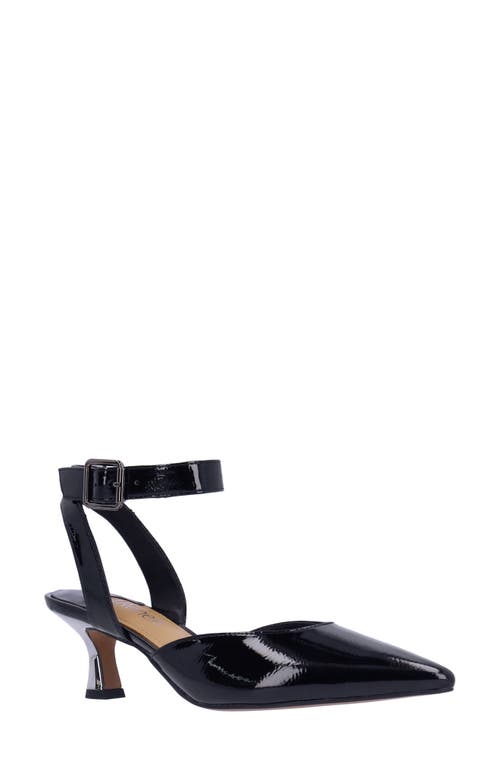 Tamsin Ankle Strap Pointed Toe Pump in Black