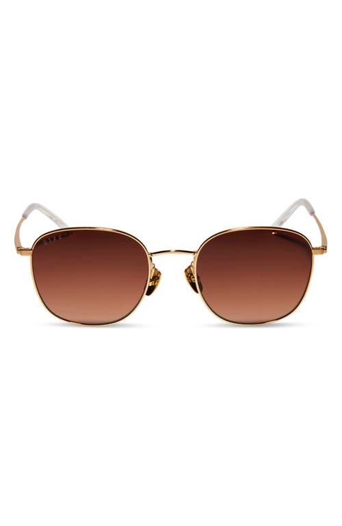 Axel 51mm Round Sunglasses in Gold/Brown Gradient