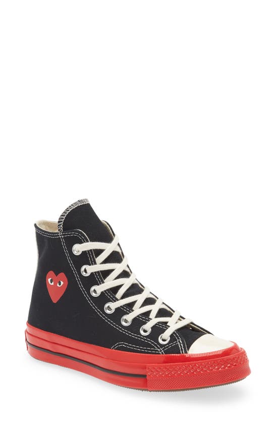 Comme Des Garçons X Converse Chuck Taylor� Hidden Heart Red Sole High Top  Sneaker In Black | ModeSens