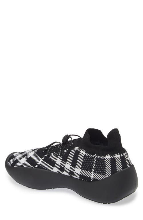 Burberry Neptune Check Logo Sneakers In Black