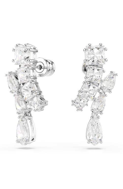 Shop Swarovski Matrix Drop Earrings In White/silver