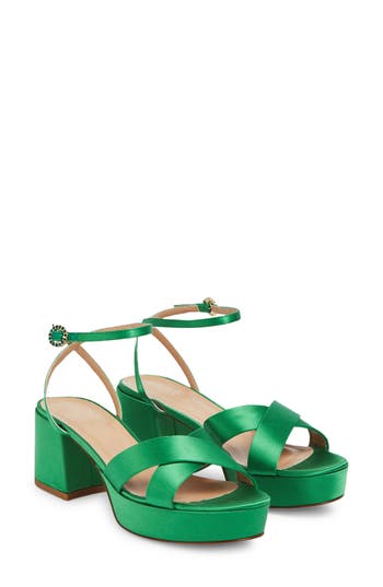 Lk Bennett Amie Platform Sandal In Green-emerald