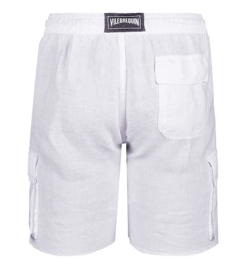 Men's Linen Bermuda Cargo Pockets Shorts